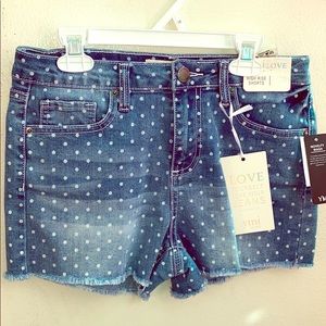 High rise dotted shorts